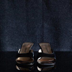 Dolce and Gabbana Patent Kitten Heel Slides in Black Size 36 / Size 6